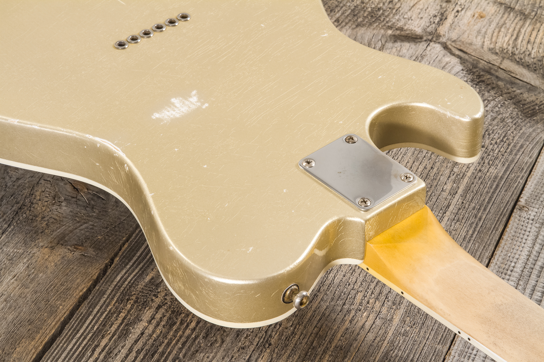 Roadrunner Federal Mod T Hs Ht Rw #23114 - Shoreline Gold Soft Distress - Guitarra electrica retro rock - Variation 7