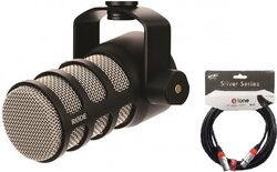 Pack de micrófonos con soporte Rode Podmic + Cable XLR XLR X-tone SIlver 3M.