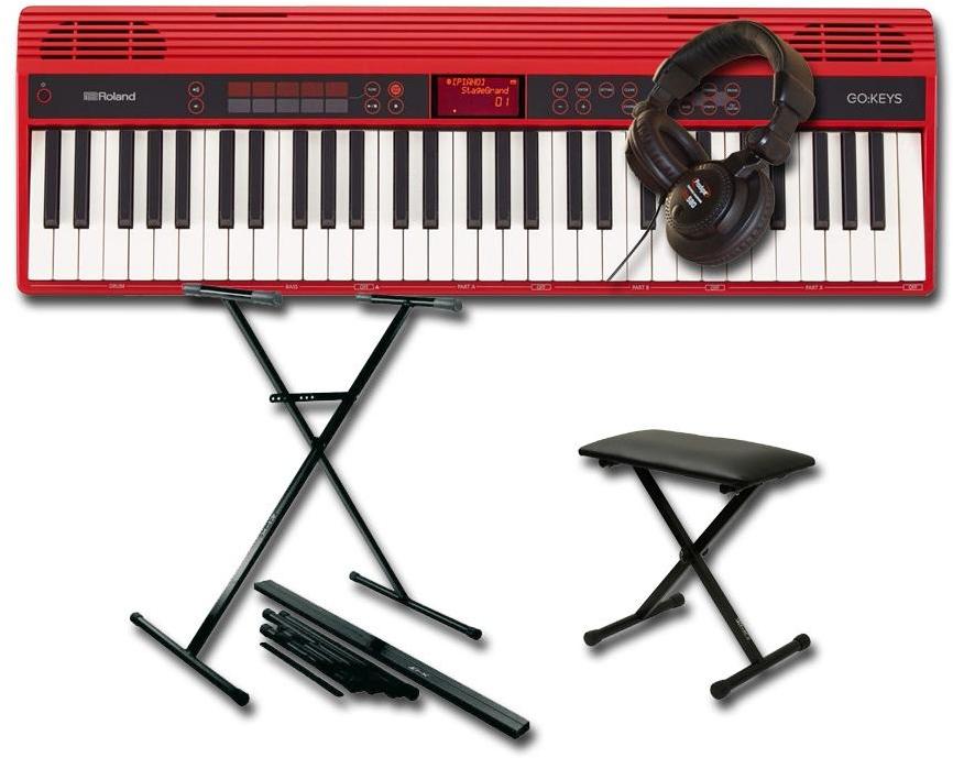 Pianos set Roland GO:Keys 61 K + STAND + BANQUETTE + CASQUE Pro 580