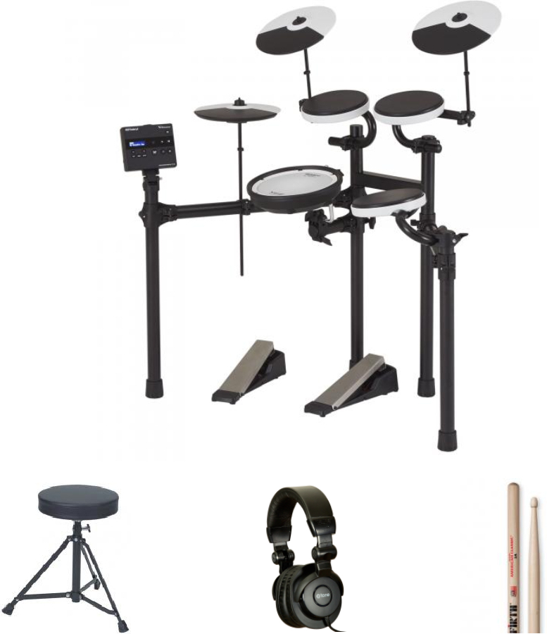 Roland Td-02kv V-drums Bundle Complet - X-hp1 + Dt90 + Vic5a - Drum Promo Set - Main picture