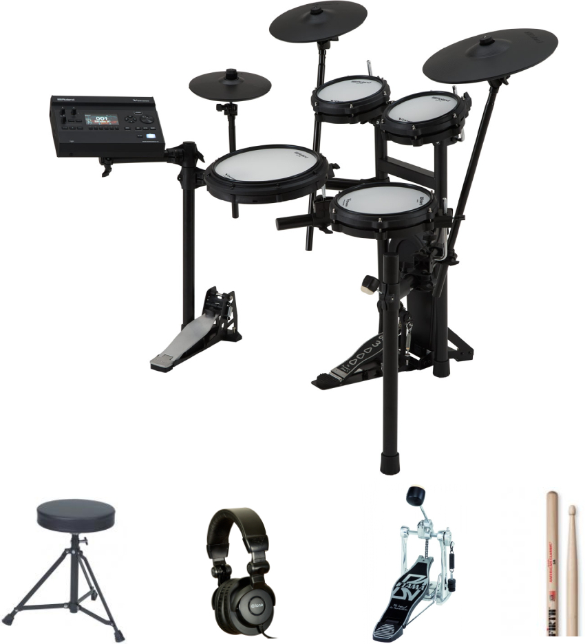 Roland Td-313 V-drums Bundle Complet - X-hp1 + Dt90 + Vic5a + Hp30 - Drum Promo Set - Main picture