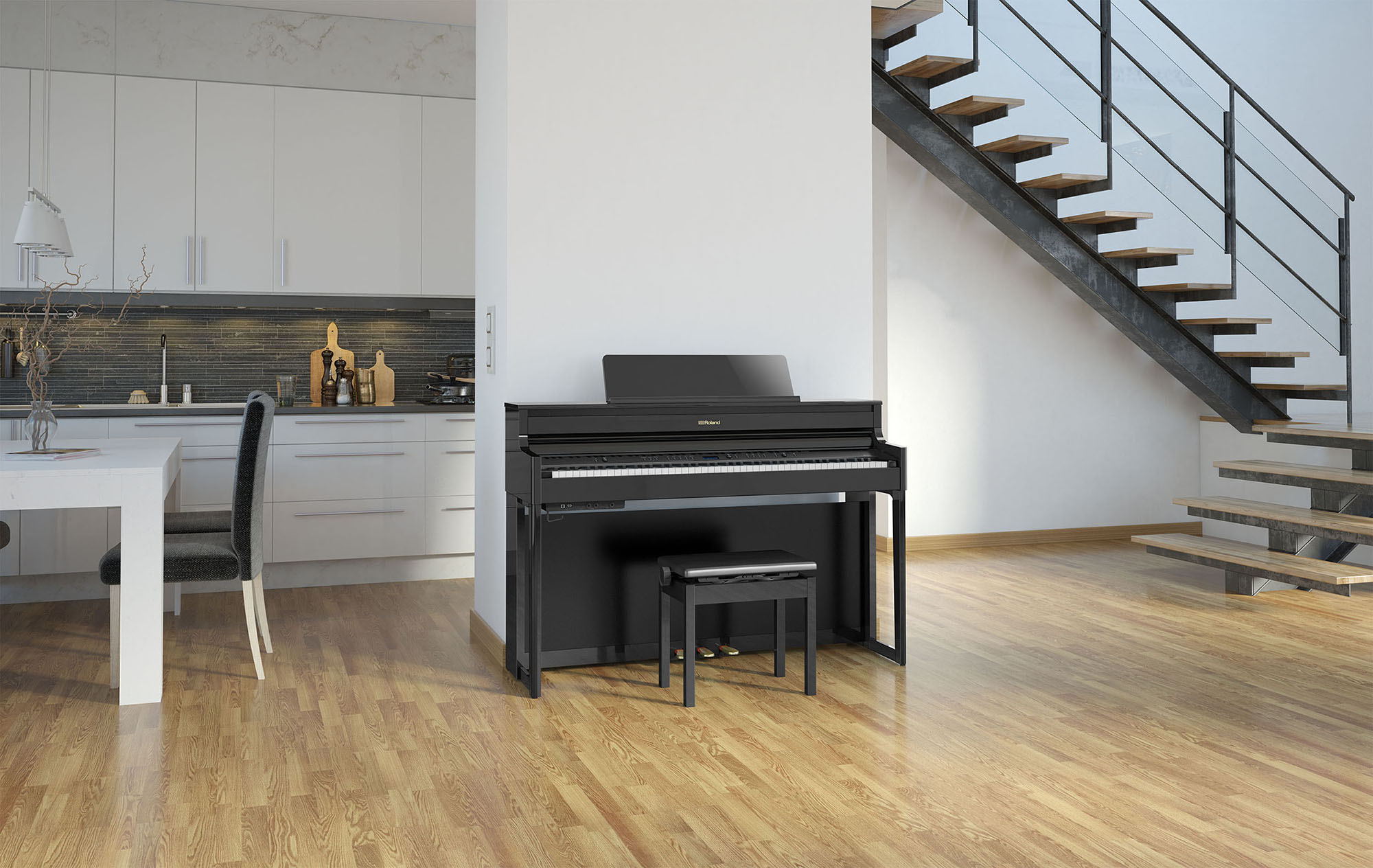 Roland Hp704 Pe - Noir Laqu? - Piano digital con mueble - Variation 3