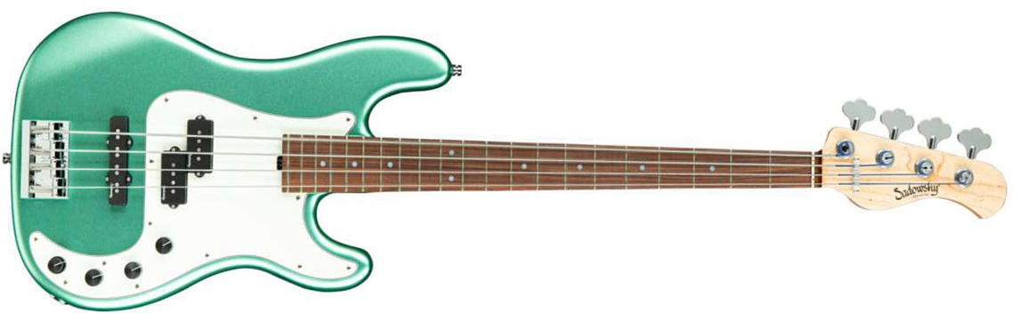 Sadowsky Hybrid P/j Bass 21 Fret Alder 4c Metroline All Active Mor - Sage Green Metallic Satin - Bajo eléctrico de cuerpo sólido - Main picture