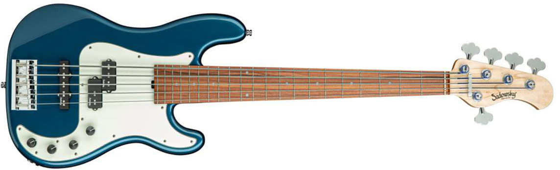 Sadowsky Hybrid P/j Bass 21 Fret Alder 5c Metroline All Active Mor - Dark Lake Placid Blue Metallic - Bajo eléctrico de cuerpo sólido - Main picture