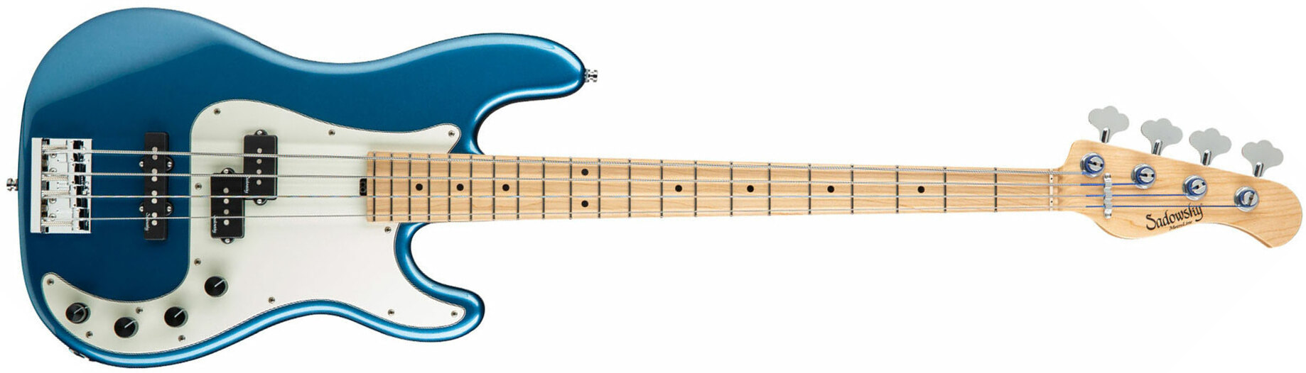 Sadowsky Hybrid P/j Bass 21 Fret Ash 4c Metroline All Active Mn - Dark Lake Placid Blue Metallic - Bajo eléctrico de cuerpo sólido - Main picture