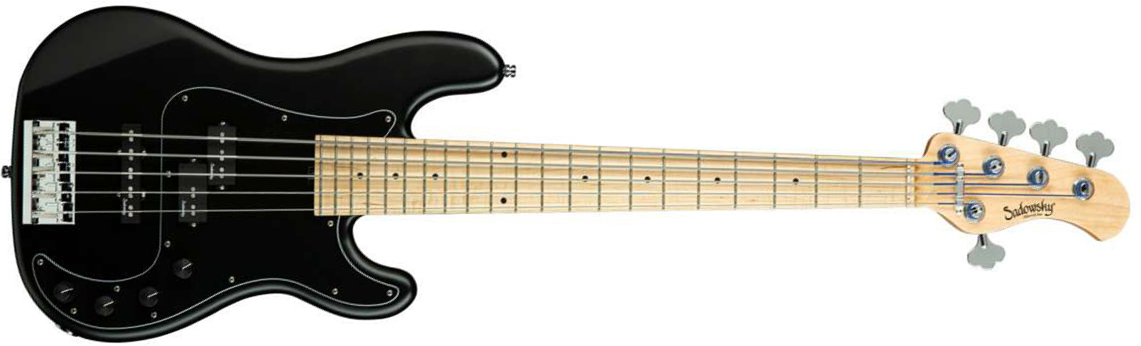 Sadowsky Hybrid P/j Bass Ash 21 Fret 5c Metroline All Mn - Solid Black Satin - Bajo eléctrico de cuerpo sólido - Main picture