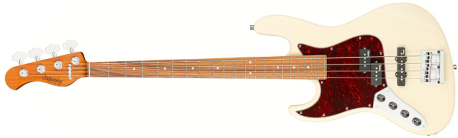 Sadowsky Hybrid Pj Bass 21-fret 4c Lh Metroexpress Gaucher Active Mor - Solid Olympic White - Bajo eléctrico de cuerpo sólido - Main picture