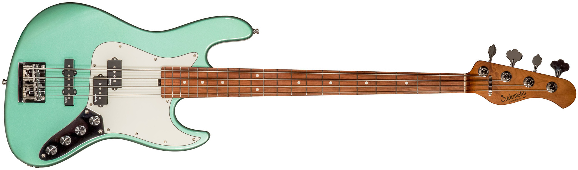 Sadowsky Hybrid Pj Bass 21 Fret 4c Metroexpress V2 Pf - Sage Green Metallic - Bajo eléctrico de cuerpo sólido - Main picture