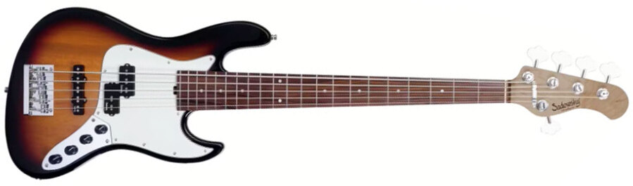 Sadowsky Hybrid Pj Bass 21 Fret 5c Metroexpress V2 Pf - Tobacco Sunburst Transparent - Bajo eléctrico de cuerpo sólido - Main picture