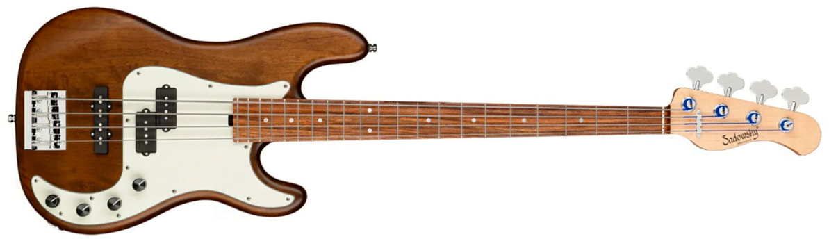 Sadowsky Hybrid Pj Bass 21 Fret Alder 4c Metroline All Active Mor - Antique Tobacco Transparent Satin - Bajo eléctrico de cuerpo sólido - Main picture