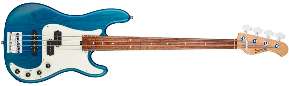 Sadowsky Hybrid Pj Bass 21 Fret Alder 4c Metroline All Active Mor - Ocean Blue Transparent Satin - Bajo eléctrico de cuerpo sólido - Main picture