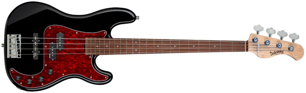 Sadowsky Hybrid Pj Bass 21 Fret Alder 4c Metroline All Active Mor - Solid Black - Bajo eléctrico de cuerpo sólido - Main picture