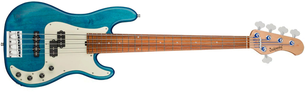 Sadowsky Hybrid Pj Bass 21 Fret Alder 5c Metroline All Active Mor - Ocean Blue Transparent Satin - Bajo eléctrico de cuerpo sólido - Main picture
