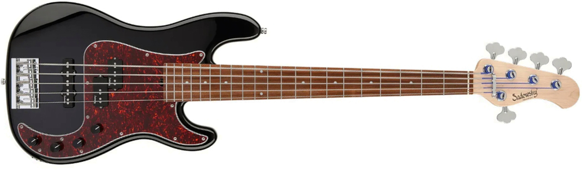 Sadowsky Hybrid Pj Bass 21 Fret Alder 5c Metroline All Active Mor - Solid Black High Polish - Bajo eléctrico de cuerpo sólido - Main picture