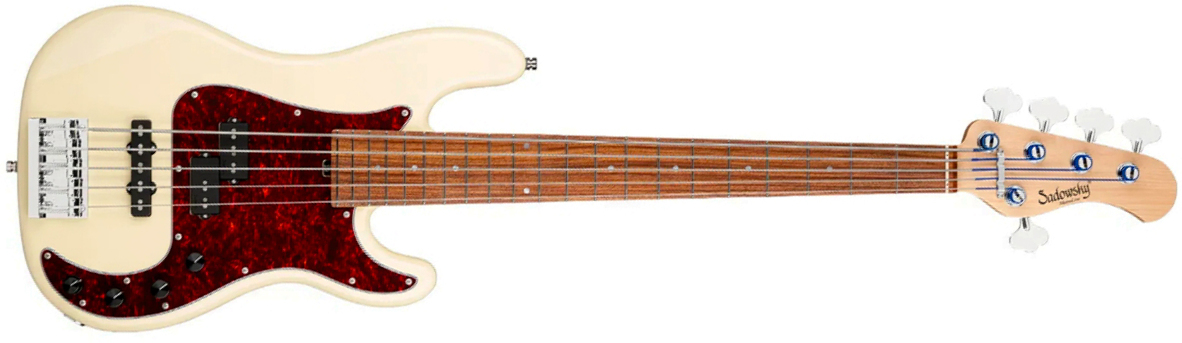 Sadowsky Hybrid Pj Bass 21 Fret Alder 5c Metroline All Active Mor - Solid Olympic White - Bajo eléctrico de cuerpo sólido - Main picture