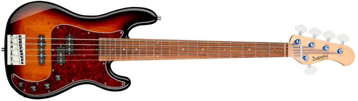 Sadowsky Hybrid Pj Bass 21 Fret Alder 5c Metroline All Active Mor - '59 Burst Transparent - Bajo eléctrico de cuerpo sólido - Main picture