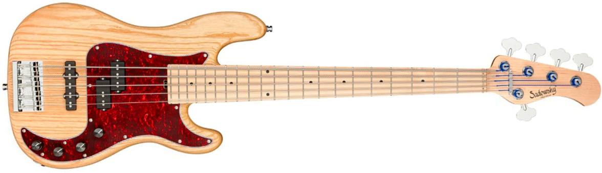Sadowsky Hybrid Pj Bass 21 Fret Ash 5c Metroline All Active Mn - Natural Transparent Satin - Bajo eléctrico de cuerpo sólido - Main picture