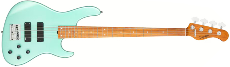 Sadowsky Modern Bass 24-fret 4c Metroexpress Active Mn - Solid Sage Green Metallic - Bajo eléctrico de cuerpo sólido - Main picture
