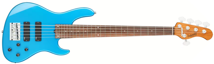 Sadowsky Modern Bass 24-fret 5c Metroexpress Active Mor - Solid Ocean Blue Metallic - Bajo eléctrico de cuerpo sólido - Main picture