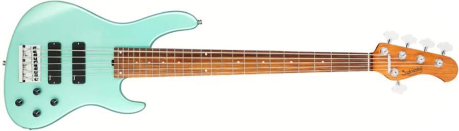 Sadowsky Modern Bass 24-fret 5c Metroexpress Active Mor - Solid Sage Green Metallic - Bajo eléctrico de cuerpo sólido - Main picture