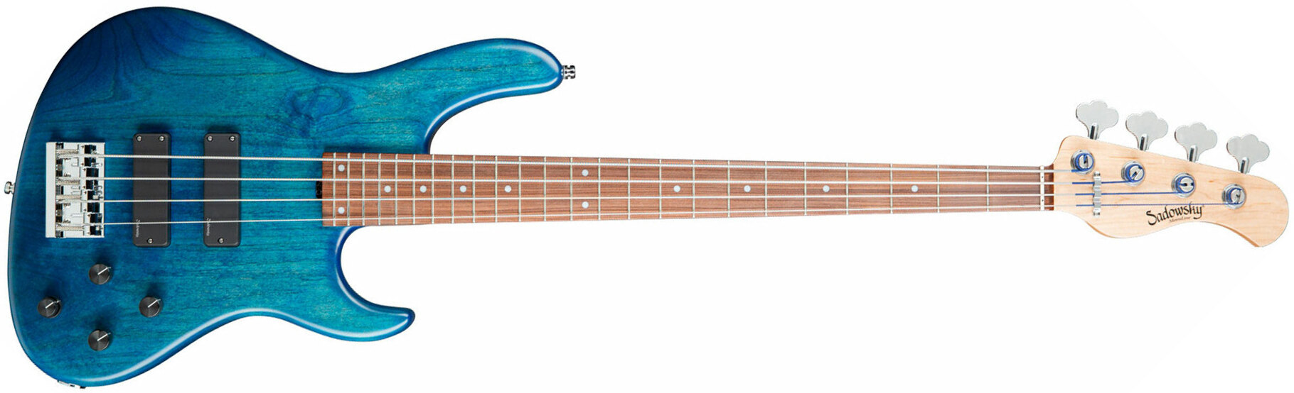 Sadowsky Modern Bass 24 Fret Alder 4c Metroline All Active Mor - Blue Transparent Satin - Bajo eléctrico de cuerpo sólido - Main picture