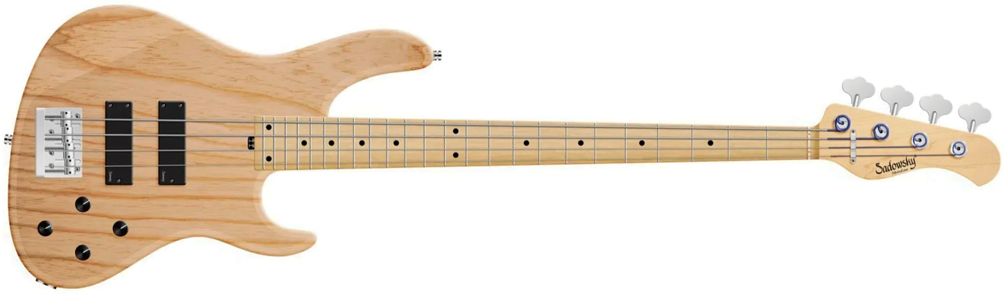 Sadowsky Modern Bass 24 Fret Ash 4c Metroline All Active Mn - Natural Transparent Satin - Bajo eléctrico de cuerpo sólido - Main picture