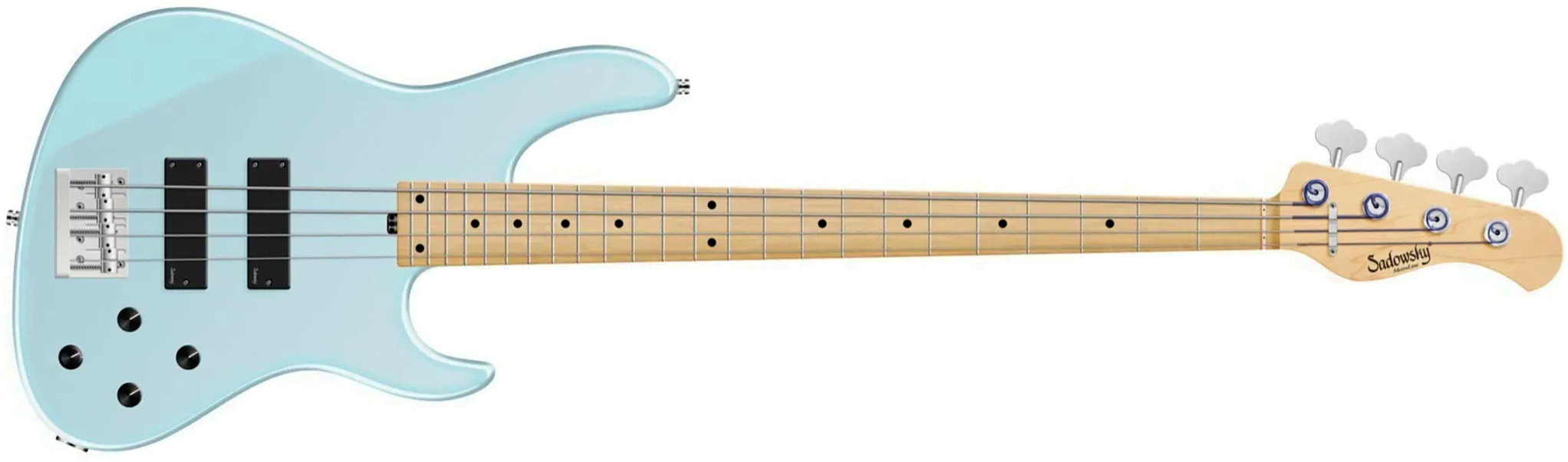 Sadowsky Modern Bass 24 Fret Ash 4c Metroline All Active Mn - Solid Ice Blue Metallic Satin - Bajo eléctrico de cuerpo sólido - Main picture