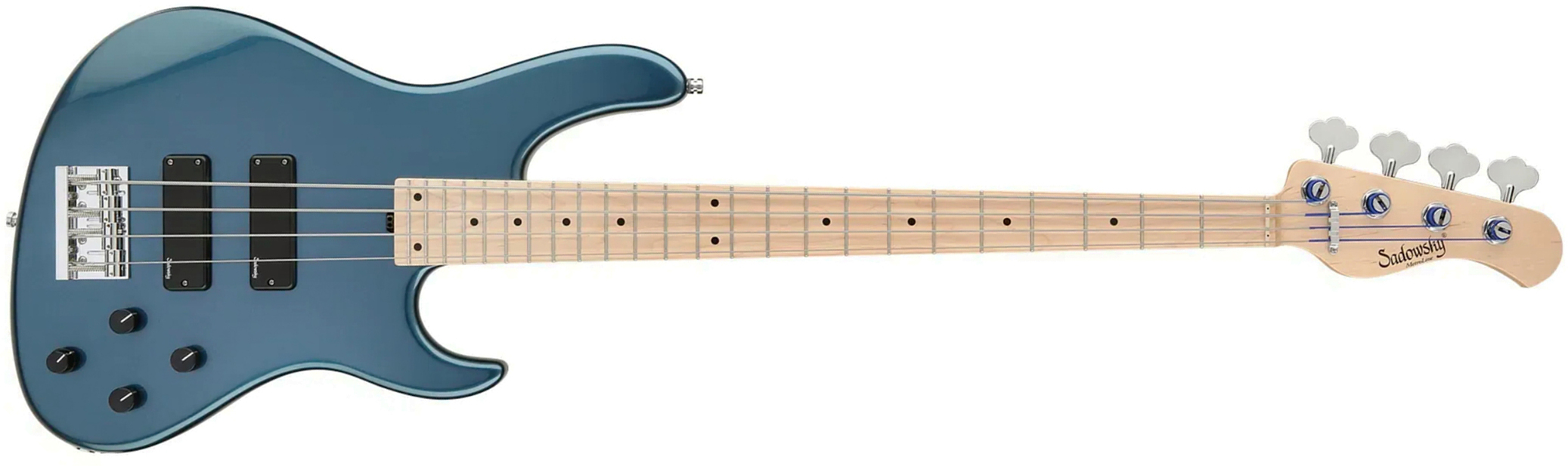 Sadowsky Modern Bass 24 Fret Ash 4c Metroline All Active Mn - Solid Dark Lake Placid Blue Metallic - Bajo eléctrico de cuerpo sólido - Main picture