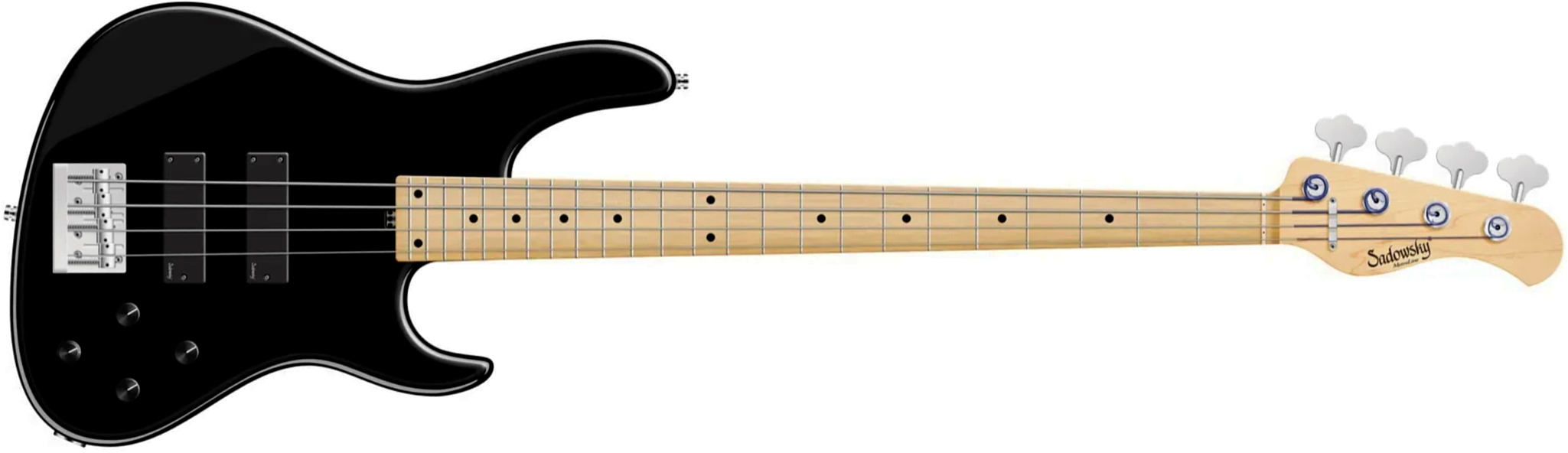 Sadowsky Modern Bass 24 Fret Ash 4c Metroline All Active Mn - Solid Black - Bajo eléctrico de cuerpo sólido - Main picture