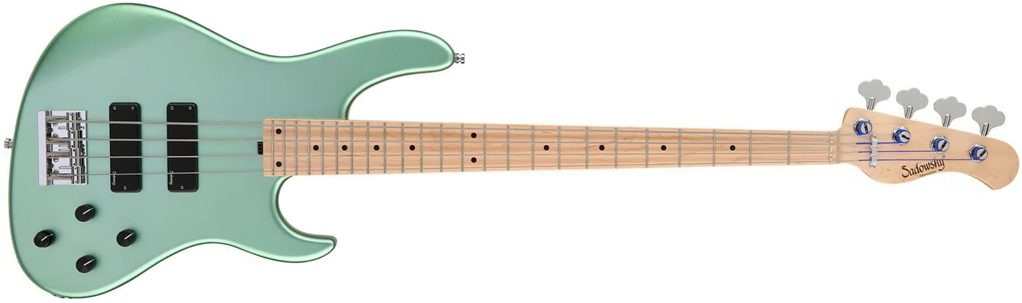 Sadowsky Modern Bass 24 Fret Ash 4c Metroline All Active Mn - Solid Sage Green Metallic Satin - Bajo eléctrico de cuerpo sólido - Main picture