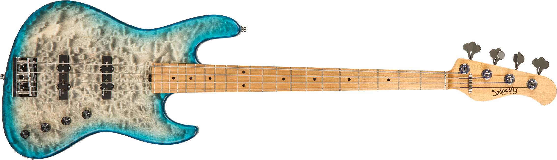 Sadowsky Standard J/j Bass 21 Fret Ash 4c Metroline Ltd All Active Mn - Whale Blue Trans Satin - Bajo eléctrico de cuerpo sólido - Main picture