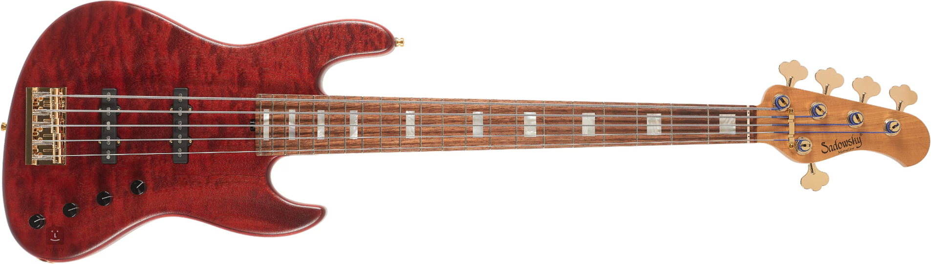 Sadowsky Standard Jj Bass 21 Fret 5c Metroline Ltd All Active Rw - Majestic Red Transparent Satin - Bajo eléctrico de cuerpo sólido - Main picture