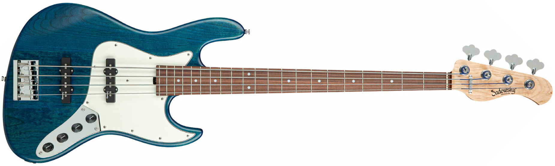 Sadowsky Vintage J/j Bass 21 Fret Alder 4c Metroline All Active Mor - Blue Transparent Satin - Bajo eléctrico de cuerpo sólido - Main picture