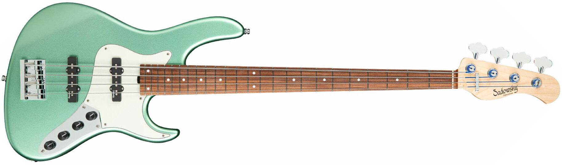 Sadowsky Vintage J/j Bass 24 Fret Alder 4c Metroline All Active Mor - Sage Green Metallic Satin - Bajo eléctrico de cuerpo sólido - Main picture