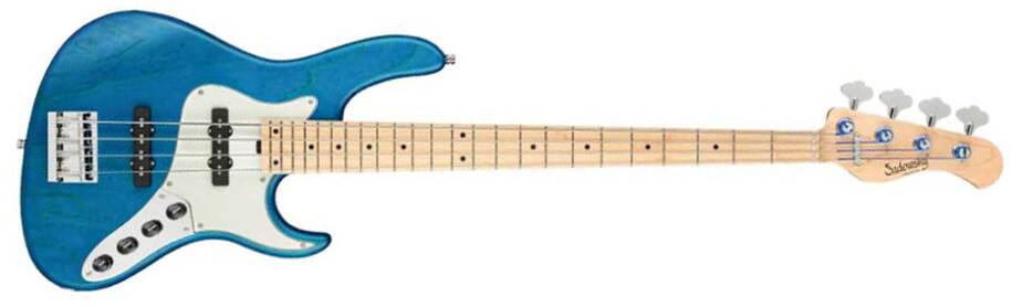Sadowsky Vintage J/j Bass 24 Fret Ash 4c Metroline All Active Mn - Ocean Blue Trans. Satin - Bajo eléctrico de cuerpo sólido - Main picture