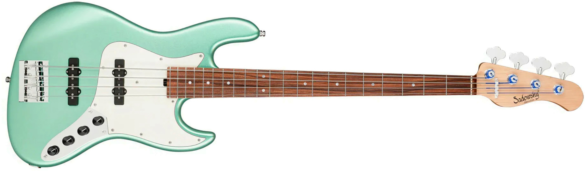 Sadowsky Vintage Jj Bass 21 Fret Alder 4c Metroline All Active Mor - Sage Green Metallic Satin - Bajo eléctrico de cuerpo sólido - Main picture