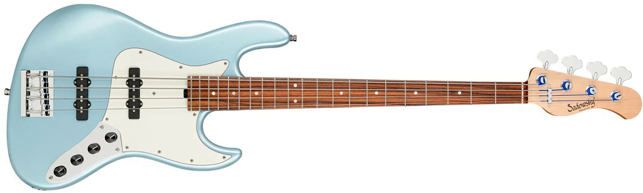 Sadowsky Vintage Jj Bass 21 Fret Alder 4c Metroline All Active Mor - Ice Blue Metallic Satin - Bajo eléctrico de cuerpo sólido - Main picture