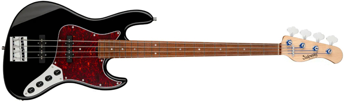 Sadowsky Vintage Jj Bass 21 Fret Alder 4c Metroline All Active Mor - Solid Black High Polish - Bajo eléctrico de cuerpo sólido - Main picture