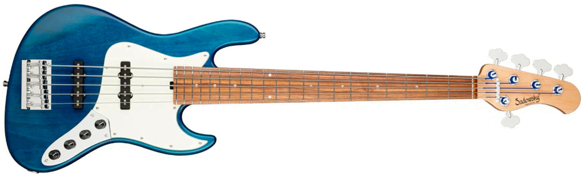 Sadowsky Vintage Jj Bass 21 Fret Alder 5c Metroline All Active Mor - Ocean Blue Transparent Satin - Bajo eléctrico de cuerpo sólido - Main picture