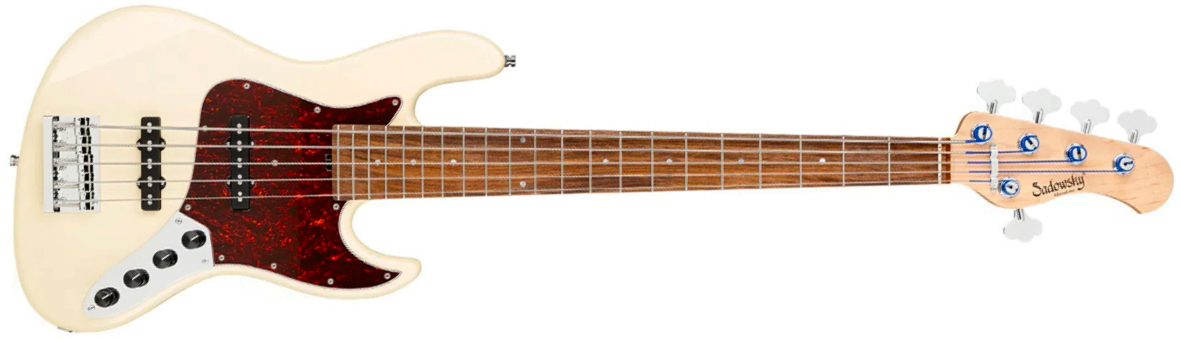 Sadowsky Vintage Jj Bass 21 Fret Alder 5c Metroline All Active Mor - Solid Olympic White - Bajo eléctrico de cuerpo sólido - Main picture
