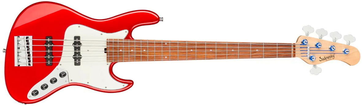 Sadowsky Vintage Jj Bass 21 Fret Alder 5c Metroline All Active Mor - Candy Apple Red Metallic - Bajo eléctrico de cuerpo sólido - Main picture