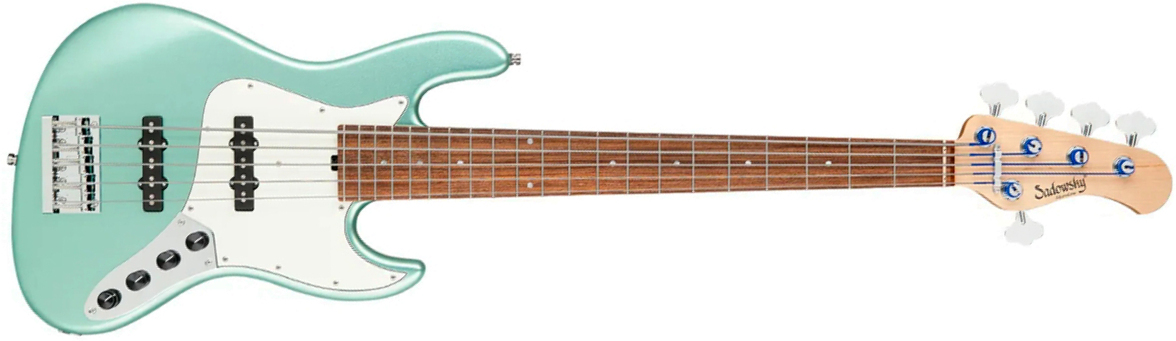 Sadowsky Vintage Jj Bass 21 Fret Alder 5c Metroline All Active Mor - Solid Sage Green Metallic Satin - Bajo eléctrico de cuerpo sólido - Main picture