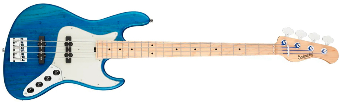 Sadowsky Vintage Jj Bass 21 Fret Ash 4c Metroline All Active Mn - Ocean Blue Transparent Satin - Bajo eléctrico de cuerpo sólido - Main picture