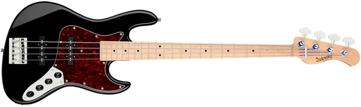 Sadowsky Vintage Jj Bass 21 Fret Ash 4c Metroline All Active Mn - Solid Black Gloss - Bajo eléctrico de cuerpo sólido - Main picture