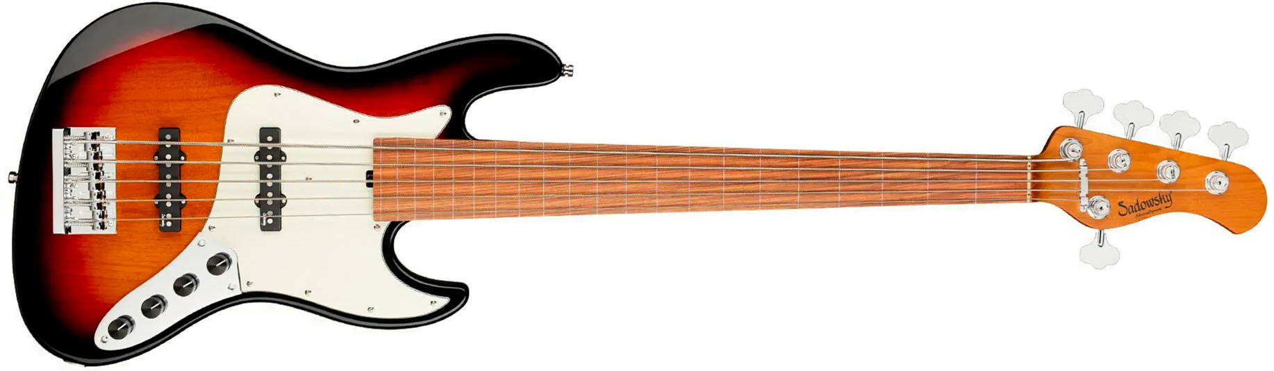 Sadowsky Vintage Jj Bass 21f 5c Fretless Metroexpress Mor - Tobacco Sunburst Transparent - Bajo eléctrico de cuerpo sólido - Main picture