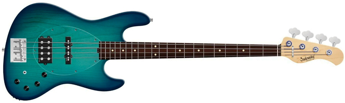 Sadowsky Vintage Mj Bass 21f Alder 4c Metroline All Active Mor - Bora Blue Burst Satin - Bajo eléctrico de cuerpo sólido - Main picture
