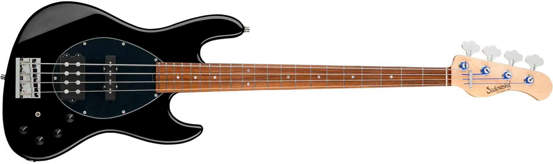 Sadowsky Vintage Mj Bass 21f Alder 4c Metroline All Active Mor - Solid Black - Bajo eléctrico de cuerpo sólido - Main picture