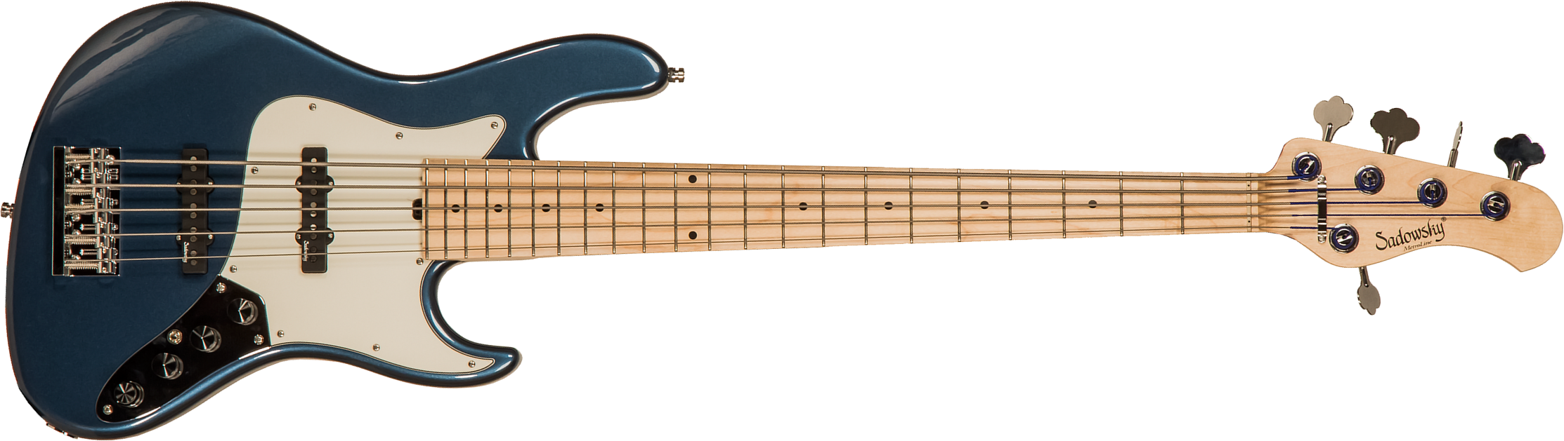 Sadowsky Will Lee 22 Fret Ash 5-string Metroline Signature All Jj Mn - Dark Lake Placid Blue Metallic - Bajo eléctrico de cuerpo sólido - Main picture