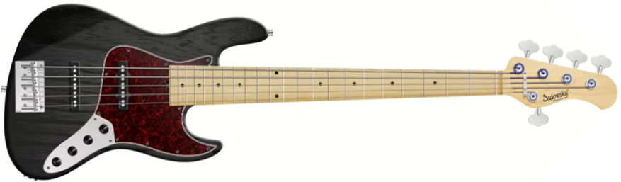 Sadowsky Will Lee 22-fret Ash 5c Metroline Signature All Active Mn - Nirvana Black Transparent Satin - Bajo eléctrico de cuerpo sólido - Main picture