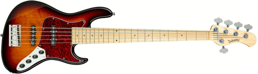 Sadowsky Will Lee 22-fret Ash 5c Metroline Signature All Active Mn - '59 Burst Transparent - Bajo eléctrico de cuerpo sólido - Main picture